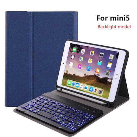 Detachable Bluetooth Keyboard Case For iPad Mini 4 / iPad Mini 5 / iPad Mini 2019, Ultra-thin ...