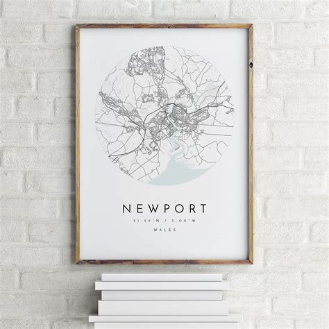 Newport Map Newport Wales City Map Home Town Map Newport - Etsy UK