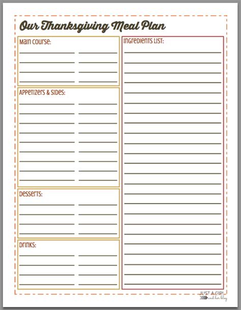 Thanksgiving Menu Meal Planning- Free Printable! - Mom 4 Real