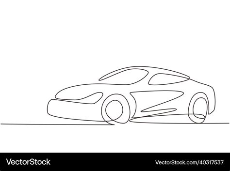 Single continuous line drawing elegant race car Vector Image