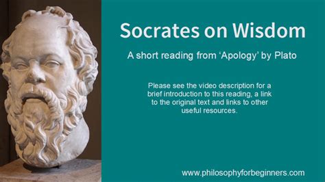 Socrates on Wisdom - a short reading from the 'Apology' by Plato - YouTube