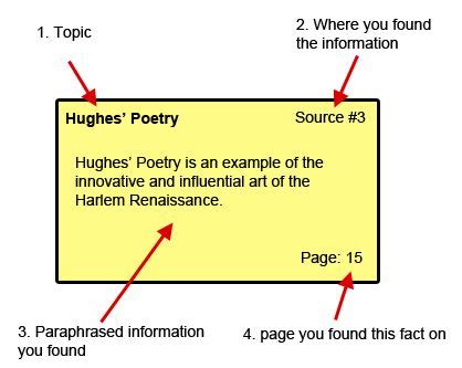 Sample of Note Card | Pre writing, Writing introductions, Academic writing