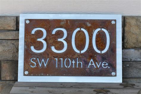 Rustic Metal House Number and Street Name, 18x12" Size. Rustic house number address signs are ...