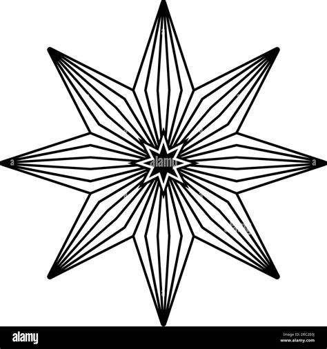 Christmas Star abstract outline vector in Black. Isolated Background. Christmas Symbol for Jesus ...