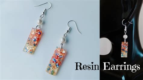 How to make resin earrings/making simple and cute uv resin earrings/quick and easy resin ...