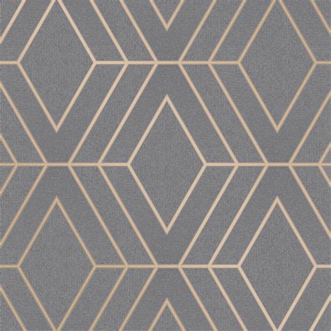 GEOMETRIC WALLPAPER MODERN DECOR TRIANGLES TRELLIS SILVER ROSE GOLD ...