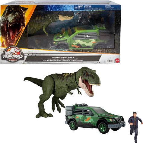 Jurassic World Legacy Tyrannosaurus Rex Ambush Toy Vehicle and Action Figure Set – BrickSeek