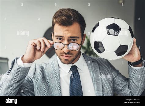businessman with soccer ball Stock Photo - Alamy