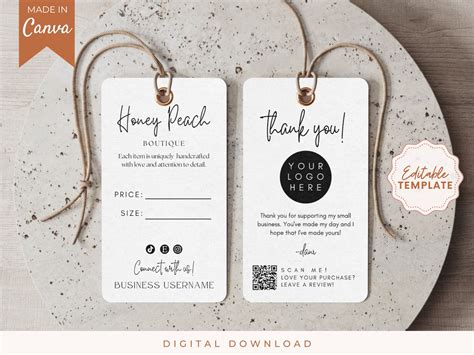 Editable Price Tag Template Product Tags Minimalist Product - Etsy UK