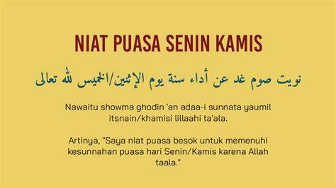 BACAAN Niat Puasa Senin Kamis, Lengkap Beserta Doa Berbukanya Tulisan Arab, Latin dan Artinya ...