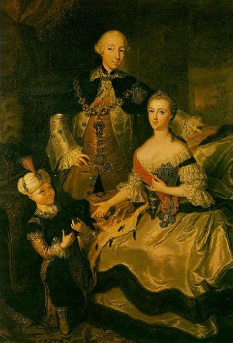 1760 Empress Catherine, the Great with her husband Peter III of Russia and their son, future ...