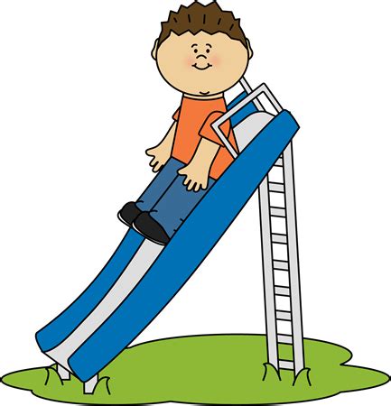 Kid Playing on a Slide Clip Art - Kid Playing on a Slide Image | Kids ...