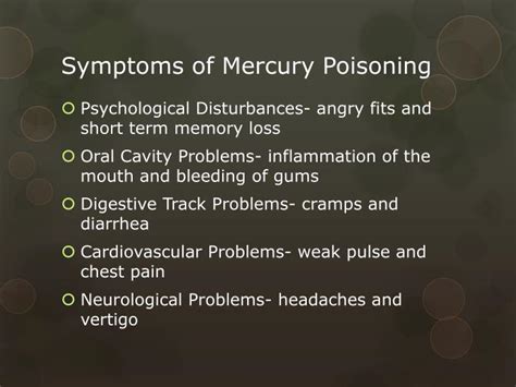 PPT - Mercury Poisoning PowerPoint Presentation - ID:2126424