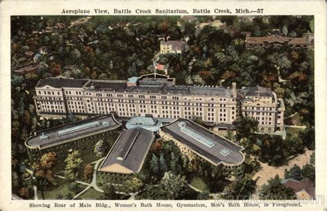 Aeroplane View, Battle Creek Sanitarium Michigan