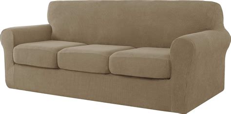 CHUN YI Sofa Cover Stretch Separate Cushion Couch Cover, 3 Seater Sofa Slipcover with 3 Separate ...