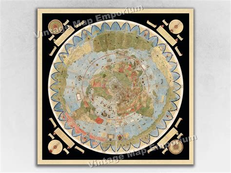 Flat Earth Map of the World 1587 Urbano Monte Poster Wall - Etsy Australia