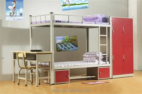 Hostel Furniture Student Bunk Bed With Storage Locker - Buy Student ...