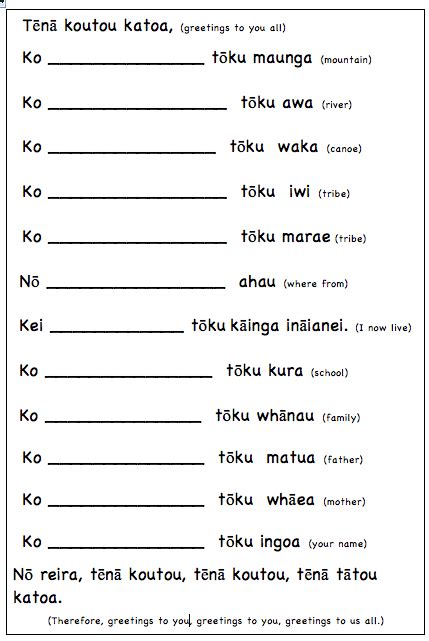 Springston Te Reo Mihi For Kids Integrated Topic Maori Words Maori Art ...