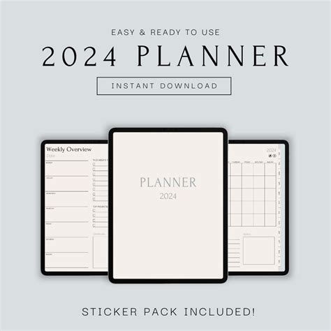 2024 Digital Planner iPad Planner Goodnotes Planner Notability Planner Planner Stickers Digital ...