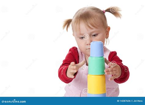 Little Girl Playing with Toys Stock Photo - Image of look, little: 14287636