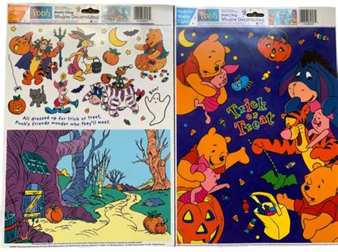 VINTAGE DISNEY WINNIE THE POOH Static Cling HALLOWEEN Window Decorations $24.98 - PicClick