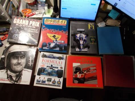 LOT OF 8 FORMULA ONE F1 BOOKS HARDCOVER 2 DIFF WORLD CHAMPS , PIRELLI ...