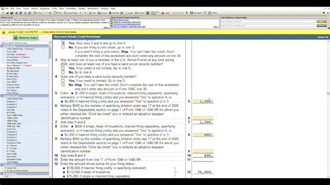 Recovery Rebate Credit Worksheet 2022 - Recovery Rebate