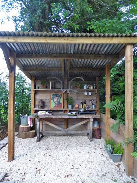 The ultimate garden or allotment shelter. I shall be making this with transparent corrugated ...