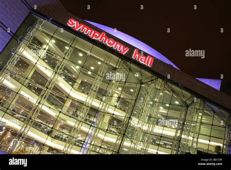 City of Birmingham, England. Night view of Symphony Hall at the ...