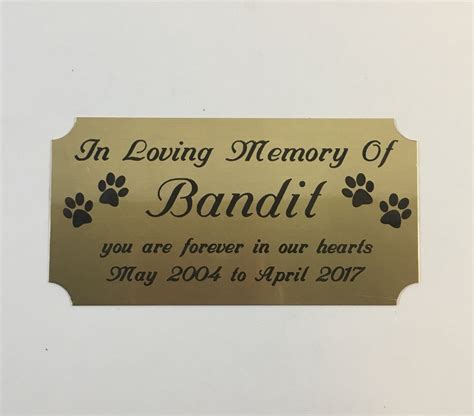 Pet Memorial Engraved Solid Brass Urn Plate Paw Prints | Etsy Pet Sympathy Cards, Memorial ...