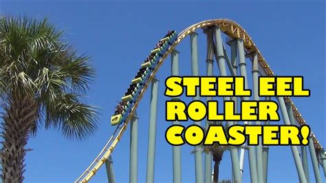 Steel Eel Roller Coaster Front Seat View POV SeaWorld San Antonio Texas 60FPS #rollercoaster ...