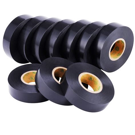 Lichamp 10-Pack Black Electrical Tape Waterproof, 3/4 in x 66ft, Industrial Grade UL/CSA Listed ...