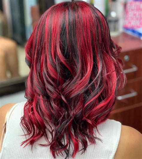 Top 30 Red Highlights On Black Hair Ideas (2021 Updated) - Tattooed Martha