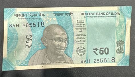 INDIAN Fifty Rupees Note Bank Bill MAHATMA Gandhi Bill Blue 50 Rupees ...