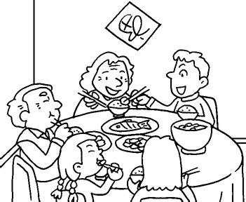 Family Dinner Drawing at GetDrawings | Free download