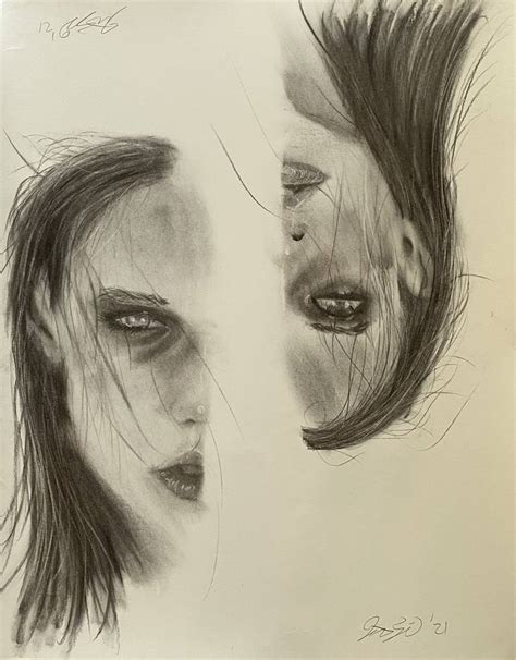 Two Faced Drawing by Jonathan Clingenpeel | Saatchi Art