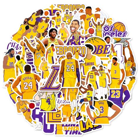 50Pcs NBA Basketball Team Los Angeles Lakers Stickers - Wholesale Stickers