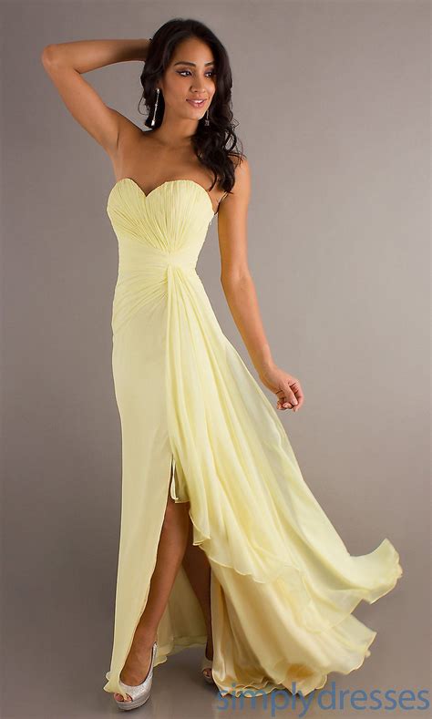 pale yellow formal dresses prom – Fashion dresses | Yellow bridesmaid dresses, Strapless dress ...