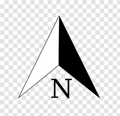 North Arrow Symbol Drawing Clip Art - Black And White Transparent PNG