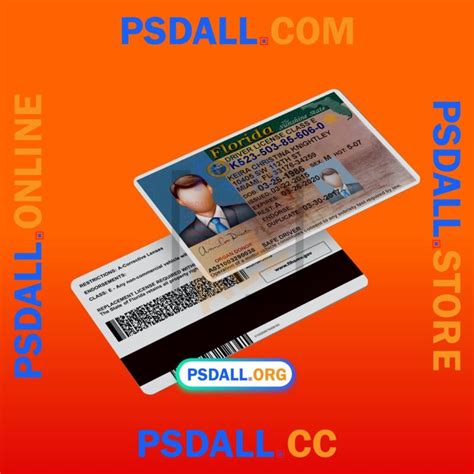 Florida Driver License PSD Template V1 - psdall.org