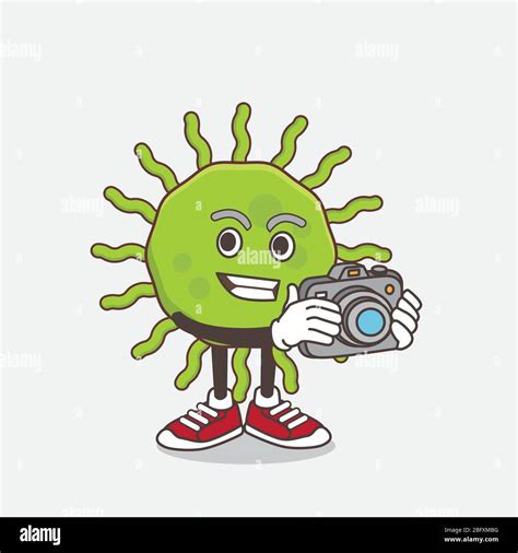 Illustration of Green Virus Mascot Character Vector Stock Vector Image ...