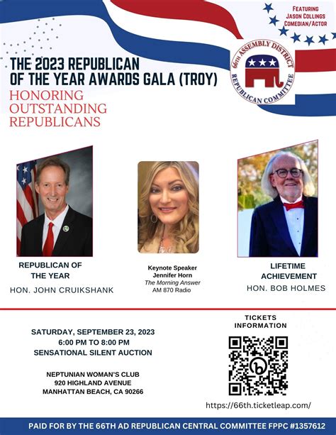 2023 Republican of the Year Awards Gala Tickets in Manhattan Beach, CA ...