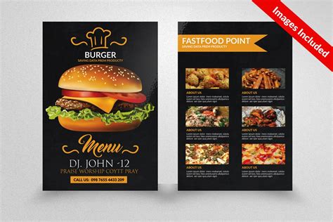 Double Sided Fast Food Burger Flyer | Flyer Templates ~ Creative Market