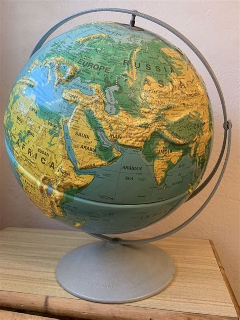 Vintage Nystrom World Globe 12 Inch Sculptural Relief - vrogue.co