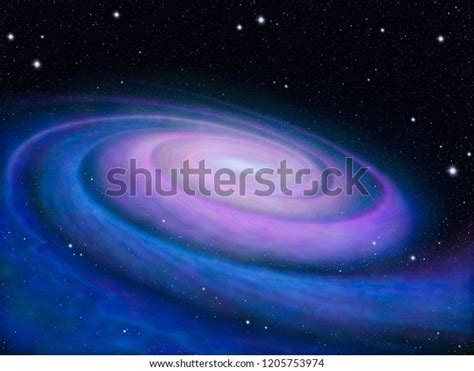 Painting Milky Way Galaxy Stock Illustration 1205753974