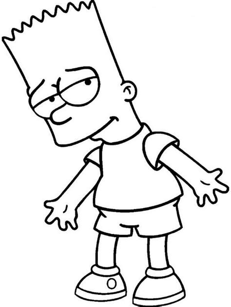 Cool Bart Simpson From The Simpsons Coloring Page : Coloring Sun | Desenhos de personagens da ...