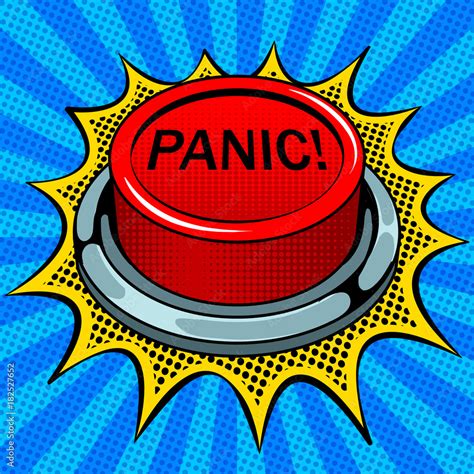 Panic red button pop art vector illustration Stock Vector | Adobe Stock