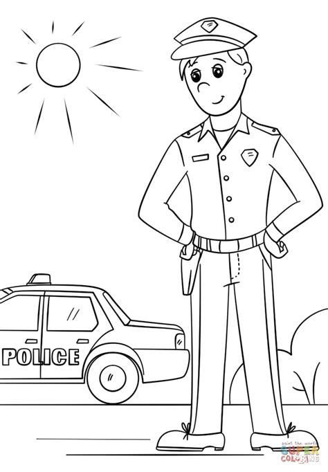 Police Officer coloring page | Free Printable Coloring Pages