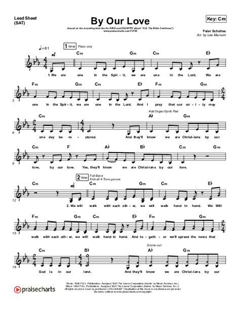 By Our Love Sheet Music PDF (for KING & COUNTRY) - PraiseCharts