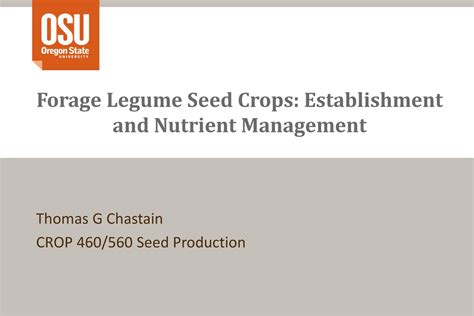 Forage Legumes Establishment and Nutrients ROP 460 560 Seed Production ...